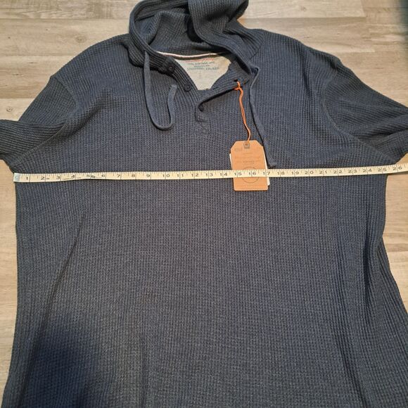 Weatherproof Vintage Men's Blue Long Sleeved Waffle Hoodie Sweater Size XXL - Picture 8 of 9